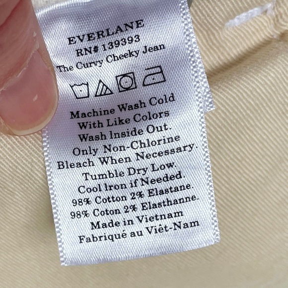 Everlane Curvy Cheeky Jean White Denim 32 Regular Jeans - Picture 6 of 9